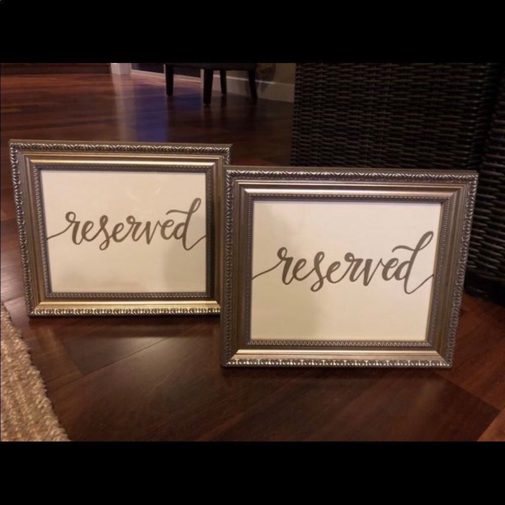 Handmade wedding reserved signs